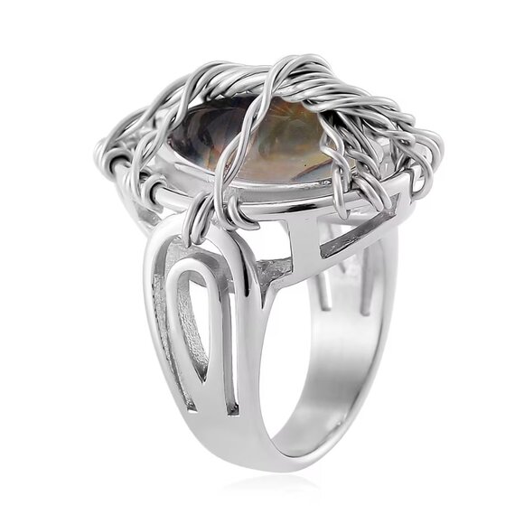 Abalone Shell Tree of Life Ring i - Picture 3 of 4